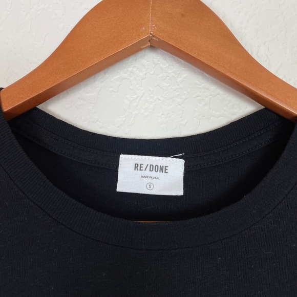 ❌SOLD❌ NWOT Re/Done Freedom Cycles T-Shirt in Washed Black - Picture 4 of 5